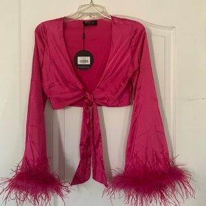 White Fox Style Sensation Crop Top Hot Pink